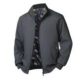 Plus Size Men's Spring Long Sleeve Stand-up Collar Jacket